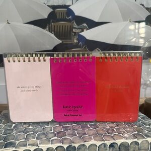 Kate Spade Pink and Red Spiral Notepad Set